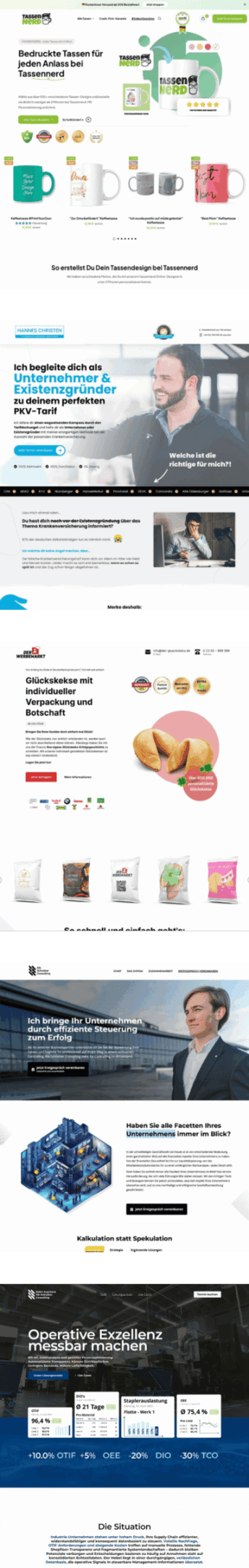 Kundenreferenzen-Webseiten Mockups