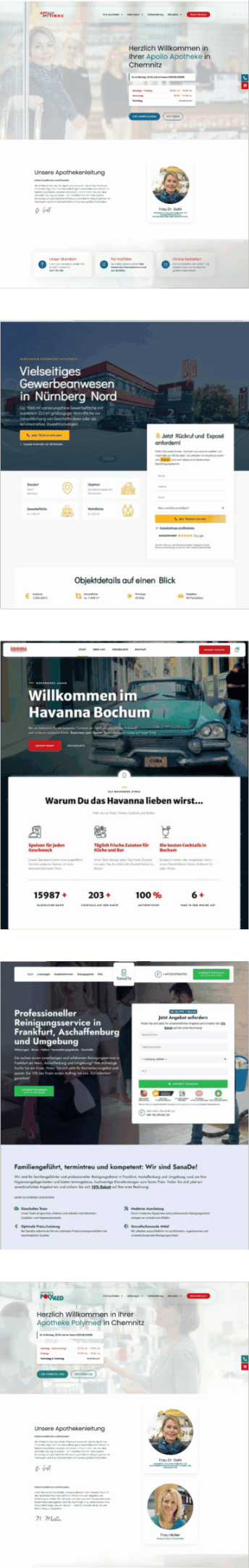 Kundenreferenzen-Webseiten Mockups