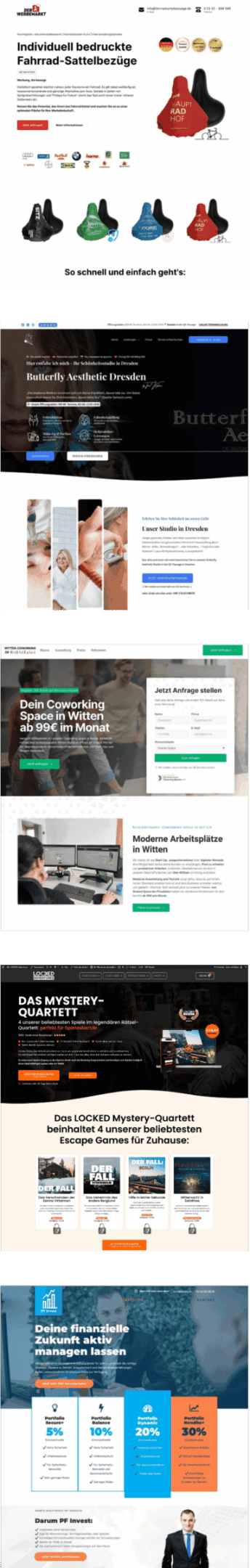 Kundenreferenzen-Webseiten Mockups