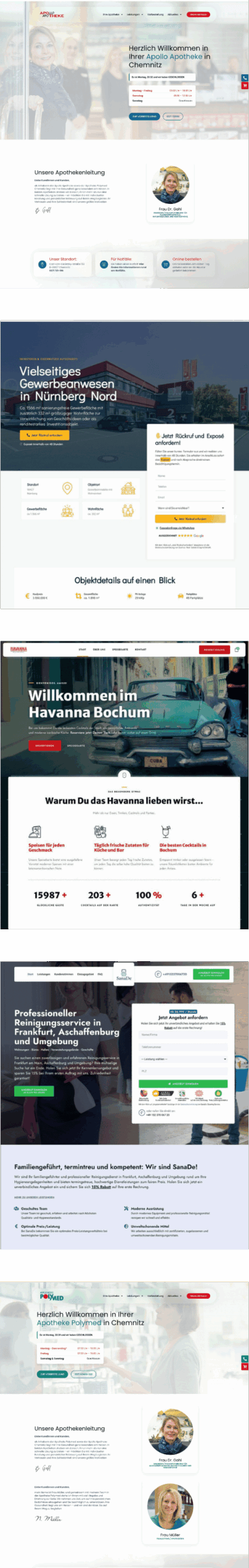 Kundenreferenzen-Webseiten Mockups