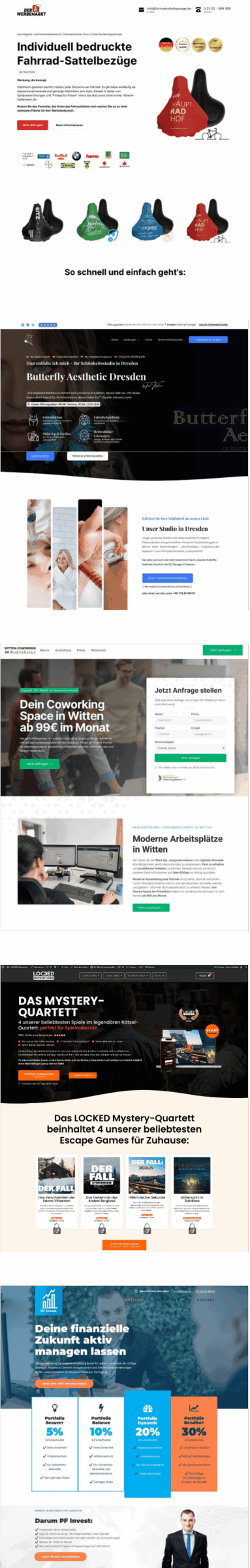 Kundenreferenzen-Webseiten Mockups