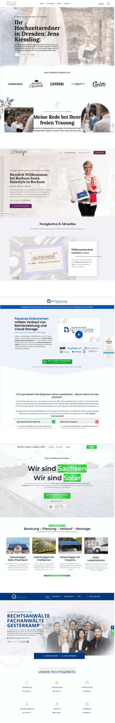 Kundenreferenzen-Webseiten Mockups